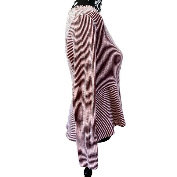 Caution To The Wind Striped Boho Wrap Style Blouse V-Neck Bohemian - Picture 4 of 10